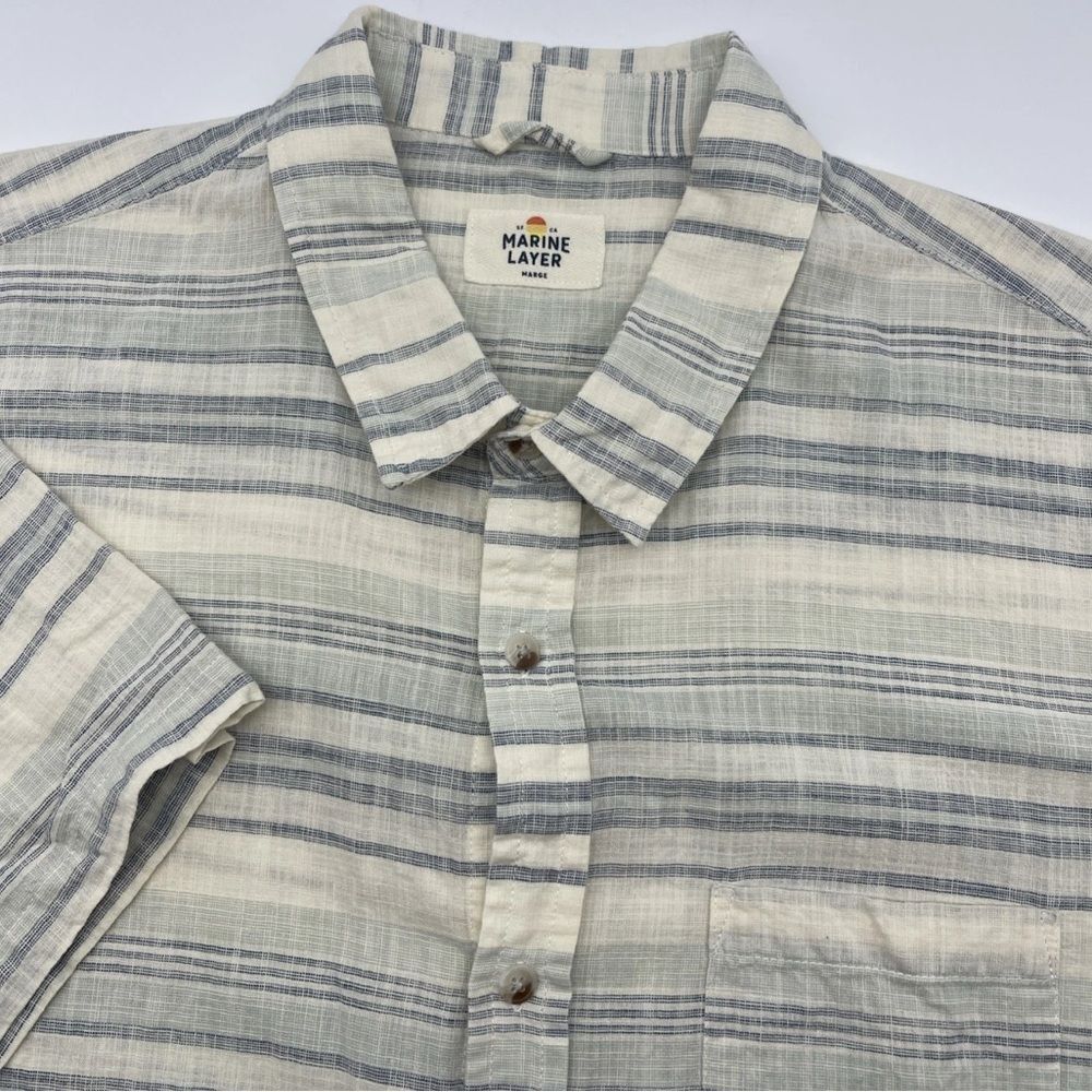 Marine Layer Stretch Selvage Men’s Short Sleeve Shirt size Marge (M/L)